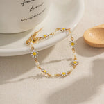 Load image into Gallery viewer, Dainty Daisy Floral Bracelet Necklace and Earrings Set