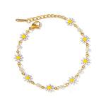 Load image into Gallery viewer, Dainty Daisy Floral Bracelet Necklace and Earrings Set