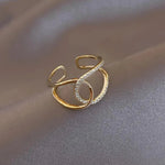 Load image into Gallery viewer, Dainty Diamond Dual Wrap Adjustable Ring