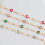 Load image into Gallery viewer, Dainty Diamond Floral Bracelets and Earrings