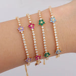Load image into Gallery viewer, Dainty Diamond Floral Bracelets and Earrings
