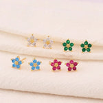Load image into Gallery viewer, Dainty Diamond Floral Bracelets and Earrings