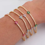 Load image into Gallery viewer, Dainty Diamond Floral Bracelets and Earrings