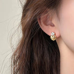 Load image into Gallery viewer, Dainty Diamond Heart Stud Earrings