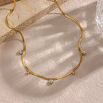 Load image into Gallery viewer, Dainty Diamond Herringbone Choker Necklace