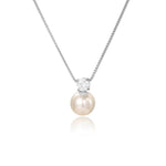 Load image into Gallery viewer, Dainty Diamond Pearl Necklace