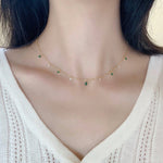 Load image into Gallery viewer, Dainty Emerald Aurora Necklace