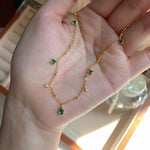 Load image into Gallery viewer, Dainty Emerald Aurora Necklace