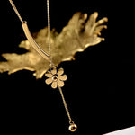 Load image into Gallery viewer, Dainty Floral Bar Dangle Necklace