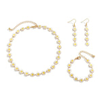 Load image into Gallery viewer, Dainty Floral Daisy Choker Necklace, Bracelet, and Earrings Set