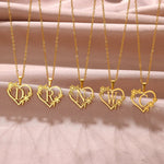 Load image into Gallery viewer, Dainty Floral Heart Letter Initial Necklace
