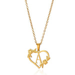 Load image into Gallery viewer, Dainty Floral Heart Letter Initial Necklace