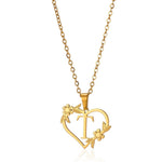 Load image into Gallery viewer, Dainty Floral Heart Letter Initial Necklace