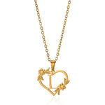 Load image into Gallery viewer, Dainty Floral Heart Letter Initial Necklace
