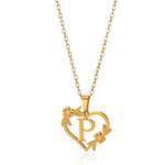 Load image into Gallery viewer, Dainty Floral Heart Letter Initial Necklace