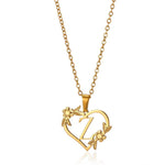 Load image into Gallery viewer, Dainty Floral Heart Letter Initial Necklace
