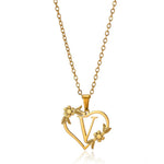 Load image into Gallery viewer, Dainty Floral Heart Letter Initial Necklace