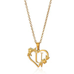 Load image into Gallery viewer, Dainty Floral Heart Letter Initial Necklace