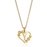 Load image into Gallery viewer, Dainty Floral Heart Letter Initial Necklace