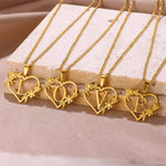 Load image into Gallery viewer, Dainty Floral Heart Letter Initial Necklace