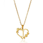 Load image into Gallery viewer, Dainty Floral Heart Letter Initial Necklace