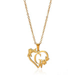 Load image into Gallery viewer, Dainty Floral Heart Letter Initial Necklace