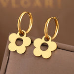 Load image into Gallery viewer, Dainty Floral Hoop Earrings