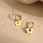 Load image into Gallery viewer, Dainty Floral Hoop Earrings