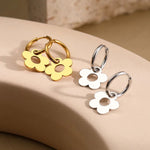 Load image into Gallery viewer, Dainty Floral Hoop Earrings
