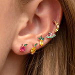 Load image into Gallery viewer, Dainty Fruit Hoop & Stud Earrings