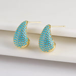 Load image into Gallery viewer, Dainty Glimmering Diamond Teardrop Earrings