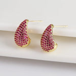Load image into Gallery viewer, Dainty Glimmering Diamond Teardrop Earrings