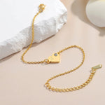 Load image into Gallery viewer, Dainty Heart Birthstone Letter Initial Bracelet