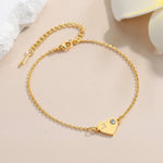 Load image into Gallery viewer, Dainty Heart Birthstone Letter Initial Bracelet