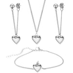 Load image into Gallery viewer, Dainty Heart Chain Necklace, Bracelet, and Earring Set