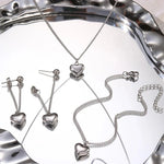 Load image into Gallery viewer, Dainty Heart Chain Necklace, Bracelet, and Earring Set