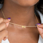 Load image into Gallery viewer, Dainty Heart Accented Letter Initial Necklace