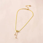 Load image into Gallery viewer, Dainty Herringbone Butterfly Dangle Necklace