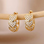 Load image into Gallery viewer, Dainty Hoop Heart Earrings