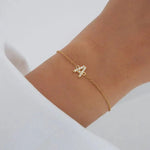 Load image into Gallery viewer, Dainty Initial Chain Bracelet