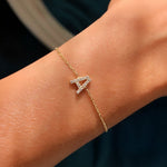 Load image into Gallery viewer, Dainty Initial Chain Bracelet