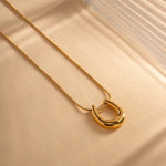 Load image into Gallery viewer, Dainty Lucky Horseshoe Necklace