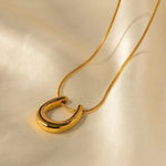 Load image into Gallery viewer, Dainty Lucky Horseshoe Necklace