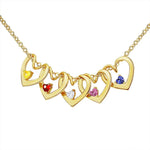 Load image into Gallery viewer, Dainty Name & Birthstone Heart Charm Bangle Bracelet & Necklace