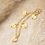Load image into Gallery viewer, Dainty Name & Birthstone Heart Charm Paperclip Bracelet