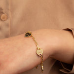 Load image into Gallery viewer, Dainty Name & Birthstone Heart Charm Paperclip Bracelet