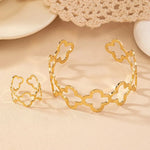 Load image into Gallery viewer, Dainty Open Clover Adjustable Bracelet and Ring Set