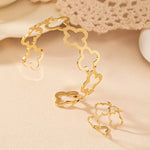 Load image into Gallery viewer, Dainty Open Clover Adjustable Bracelet and Ring Set