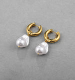 Load image into Gallery viewer, Dainty Pearl Huggie Earrings