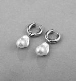 Load image into Gallery viewer, Dainty Pearl Huggie Earrings